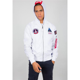 Alpha Industries MA-1 TT Hood NASA, white