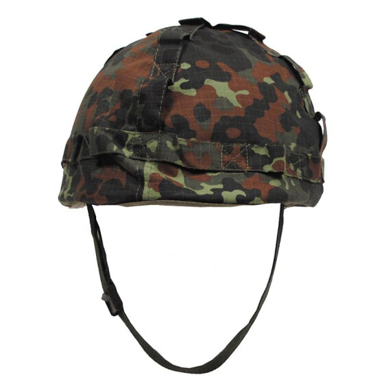 MFH US Helm, Kunststoff, mit Stoffbezug, flecktarn